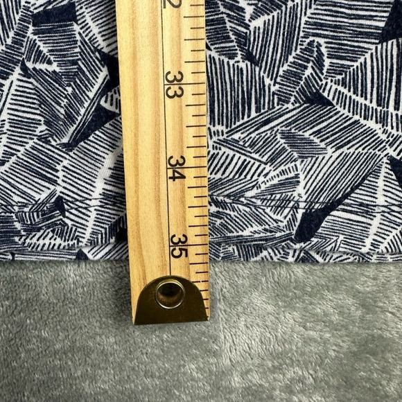 Athleta Women's Small S Leaf Print Sleeveless Fit Flare Midi Dress Blue White - Picture 5 of 9